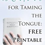 10 Scriptures For Taming The Tongue Free Printable Prayer Cards   Arabah | Free Printable Prayer Cards