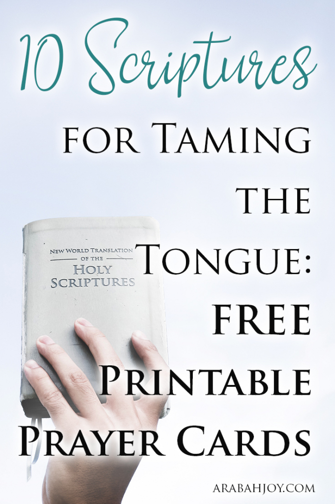 10 Scriptures For Taming The Tongue Free Printable Prayer Cards - Arabah | Free Printable Prayer Cards
