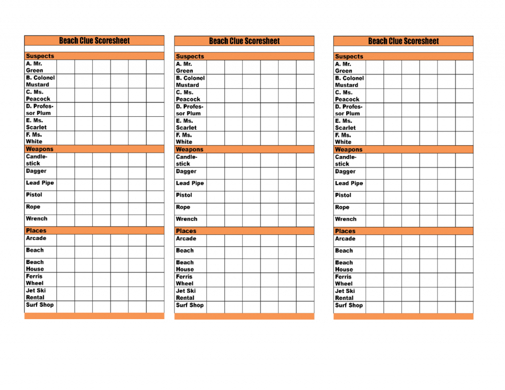 26 Images Of Clue Score Sheet Template | Photomeat | Cluedo Score Cards Printable