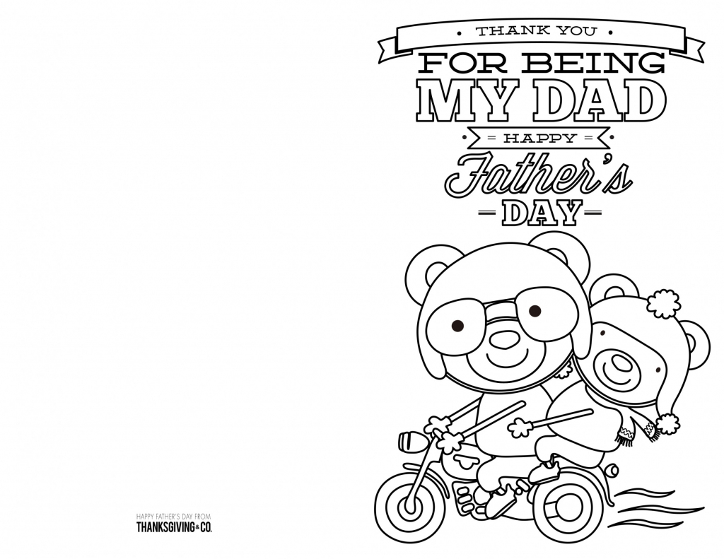4 Free Printable Father&amp;#039;s Day Cards To Color - Thanksgiving | Printable Fathers Day Cards For Kids
