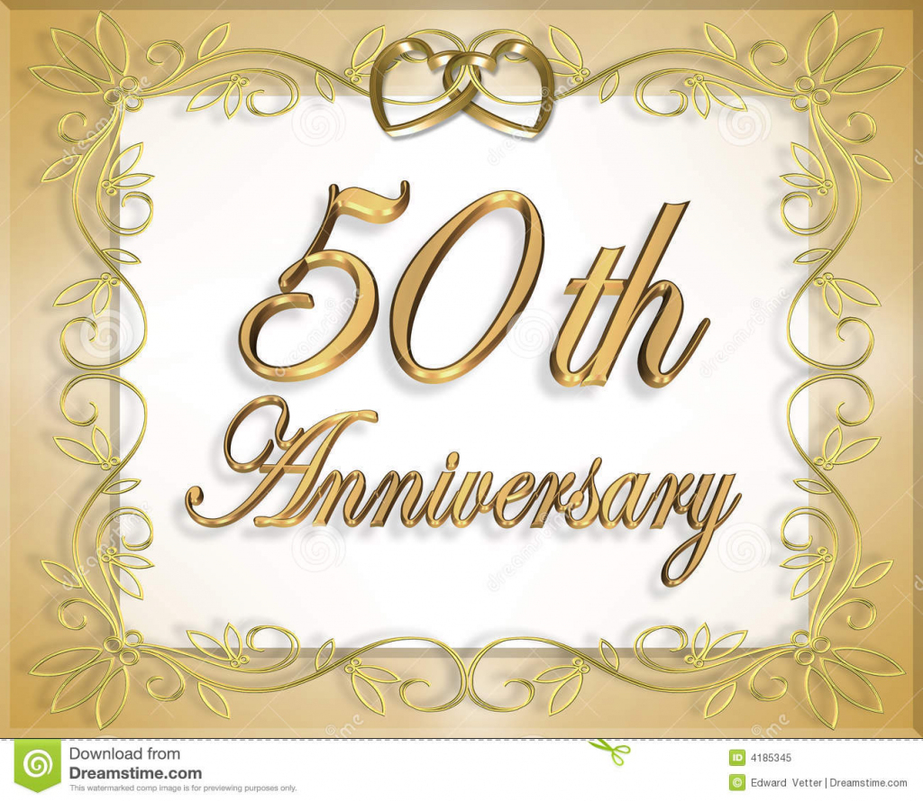 50Th Wedding Anniversary Card Stock Illustration - Illustration Of | Free Printable 50Th Anniversary Cards