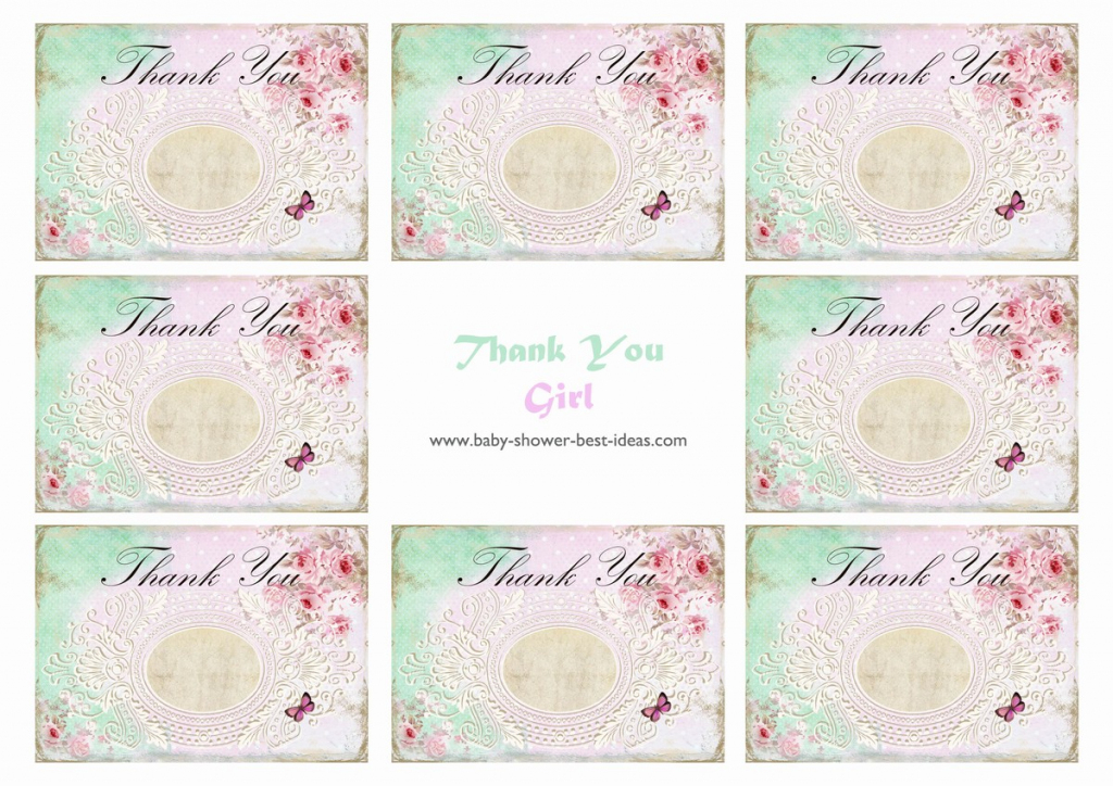 6 Best Images Of Printable Baby Shower Thank You Baby Steam Shower | Free Printable Baby Shower Thank You Cards
