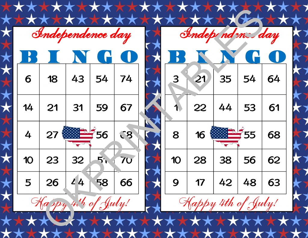 60 Happy 4Th Of July Bingo Cards - Printable Independence Day Game | Happy 4Th Of July Cards Printable