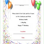 7Th Birthday Invitation Card Printable   Under.bergdorfbib.co | 7Th Birthday Card Printable