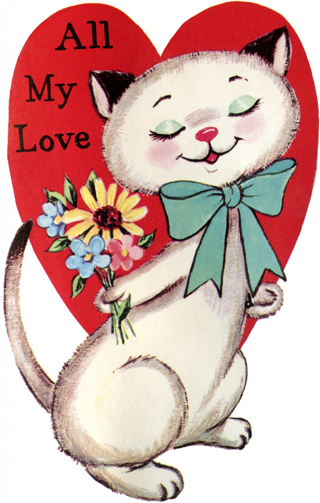 9 Retro Valentines With Animals! - The Graphics Fairy | Printable Old Fashioned Valentine Cards