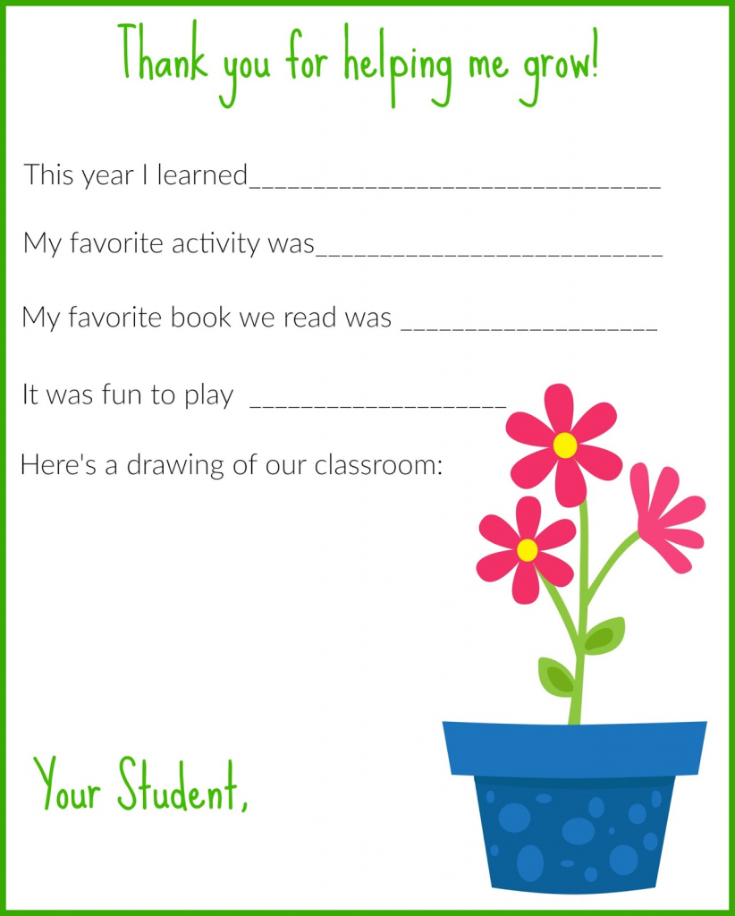 A Thank You Letter For Teachers {Free Printable} - The Chirping Moms | Printable Thank You Cards For Teachers