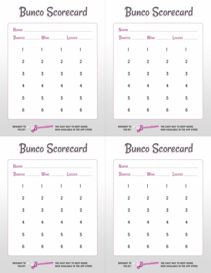 All Bunco All The Time! Score Sheets, Tally Sheets, Bunko Rules ...