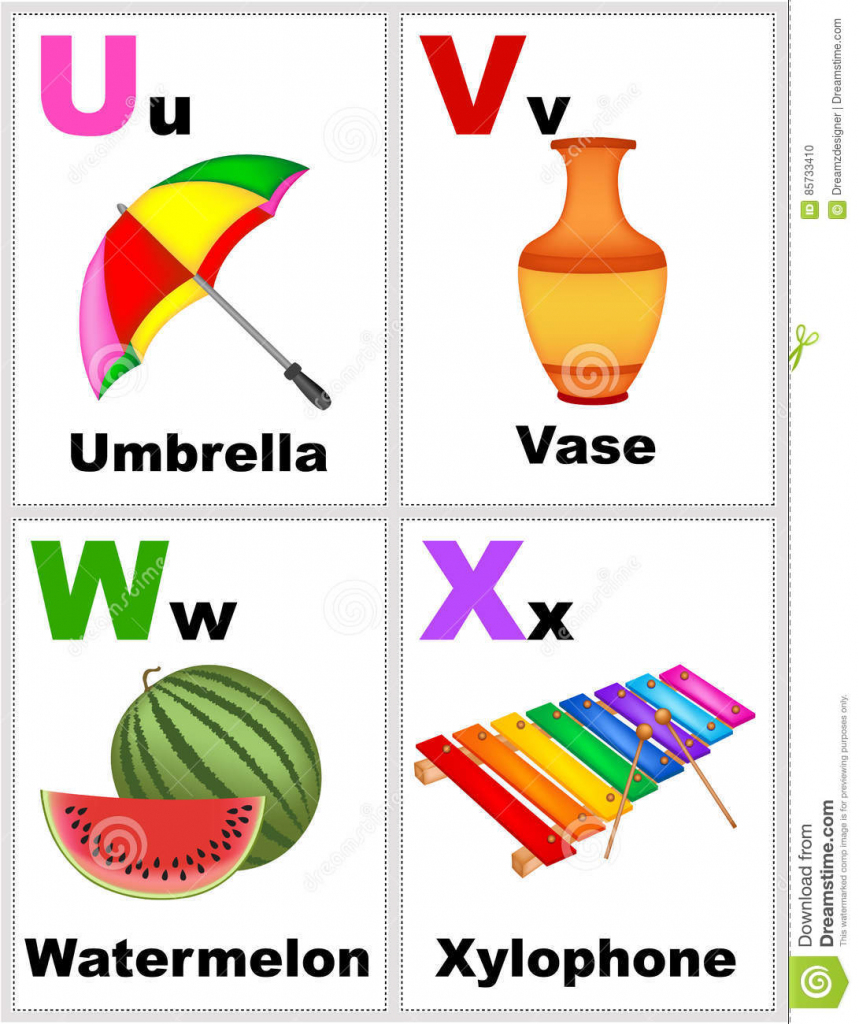 Alphabet Flashcards Stock Illustration. Illustration Of Poster | Printable Alphabet Flash Cards