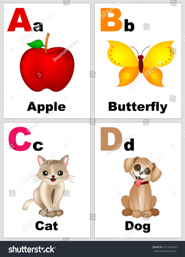 Alphabet Printable Flashcards Collection Letter B Stock Illustration | Ants On The Apple Printable Cards