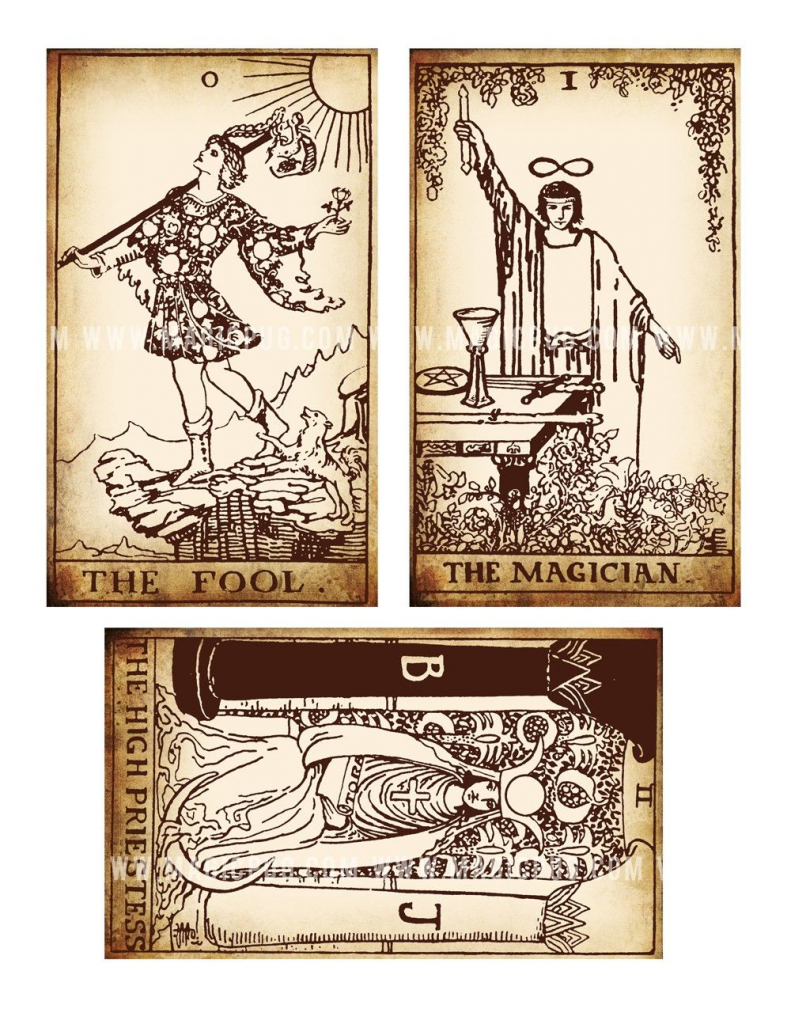 Antique Printable Tarot Pdf Digital Collage Sheet Altered Art | Printable Tarot Card Deck