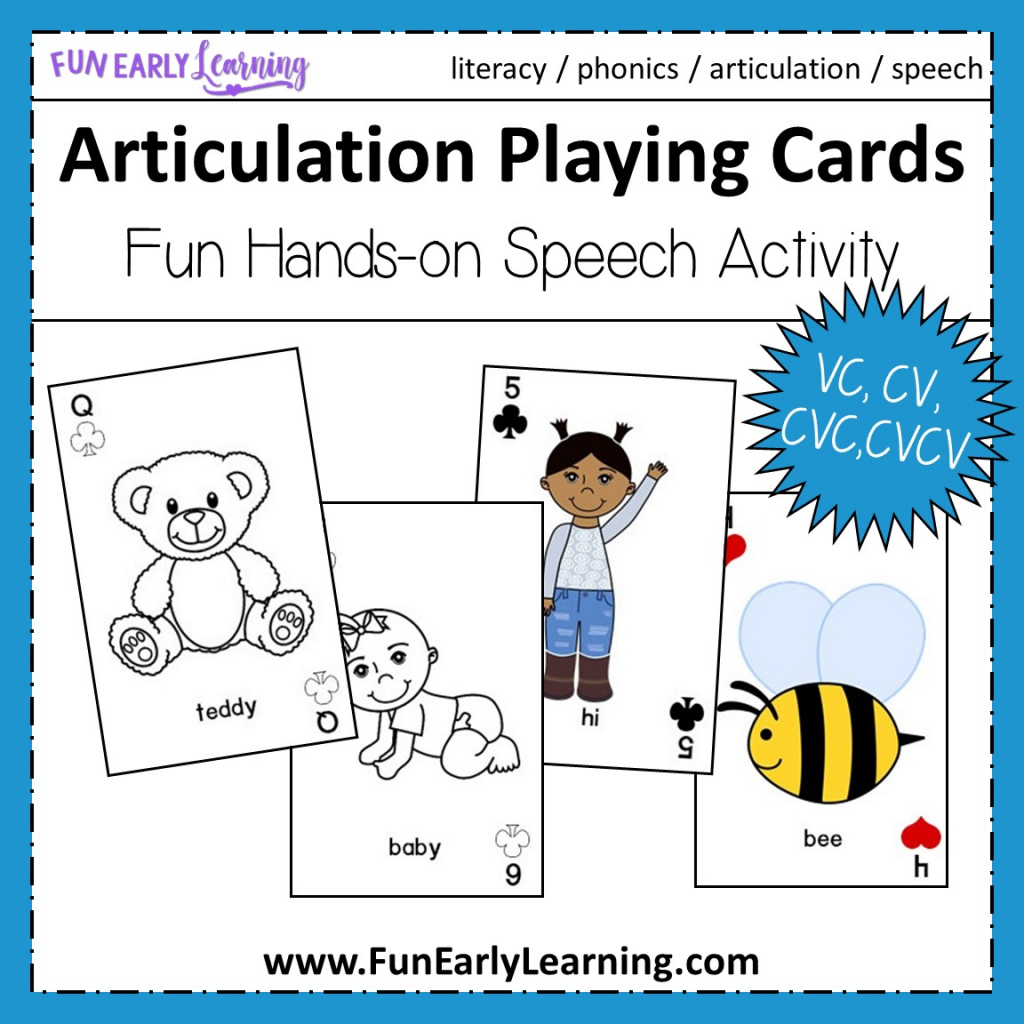 Articulation Playing Cards For Apraxia - Vc, Cv, Cvc, Cvcv Words | Cvc Picture Cards Printable