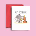 Baby First Birthday Card 1 Year Old Girl Baby 1St Birthday | Etsy | Printable 1 Year Old Birthday Card