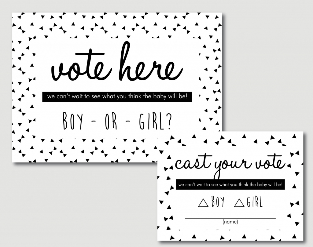 Baby Shower Decorations Gender Reveal Voting Cards Printable | Etsy | Printable Card Games Pdf