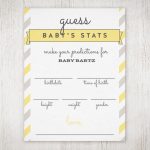 Baby Shower "guess The Stats" Free Printable | The Little Umbrella | Baby Prediction And Advice Cards Free Printable