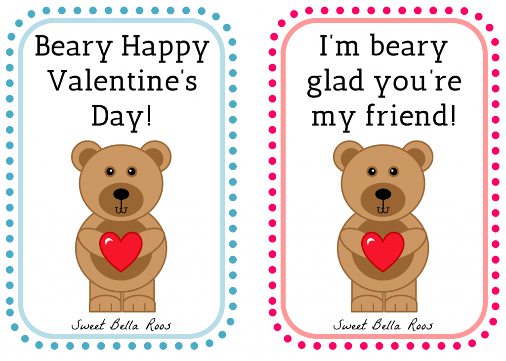 Beary Happy Valentine&amp;#039;s Day- Free Printable | Valentine&amp;#039;s Day | Happy Valentines Day Cards Printable