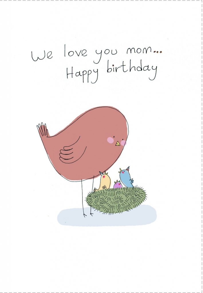 Birthday #card Free Printable We Love You Mom Greeting Card | Free Printable Birthday Cards For Mom