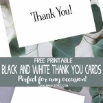 Black & White Thank You Cards   Free Printable   Kleinworth & Co | Free Printable Thank You Cards Black And White