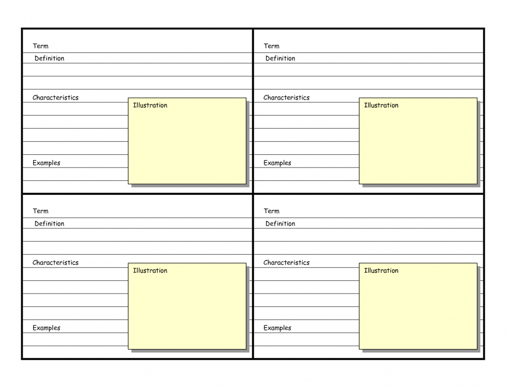 Blank Vocabulary Card Template | Frayer Models | Vocabulary Flash | Printable Blank Flash Cards Template