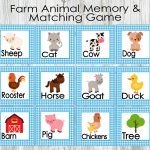 Blue Farm Animal Matching And Memory Game. Printable Game For | Etsy | Animal Matching Cards Printable