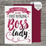 Boss's Day Card Bosses Day Card Printable Card Boss | Project Ideas | Bosses Day Cards Printable