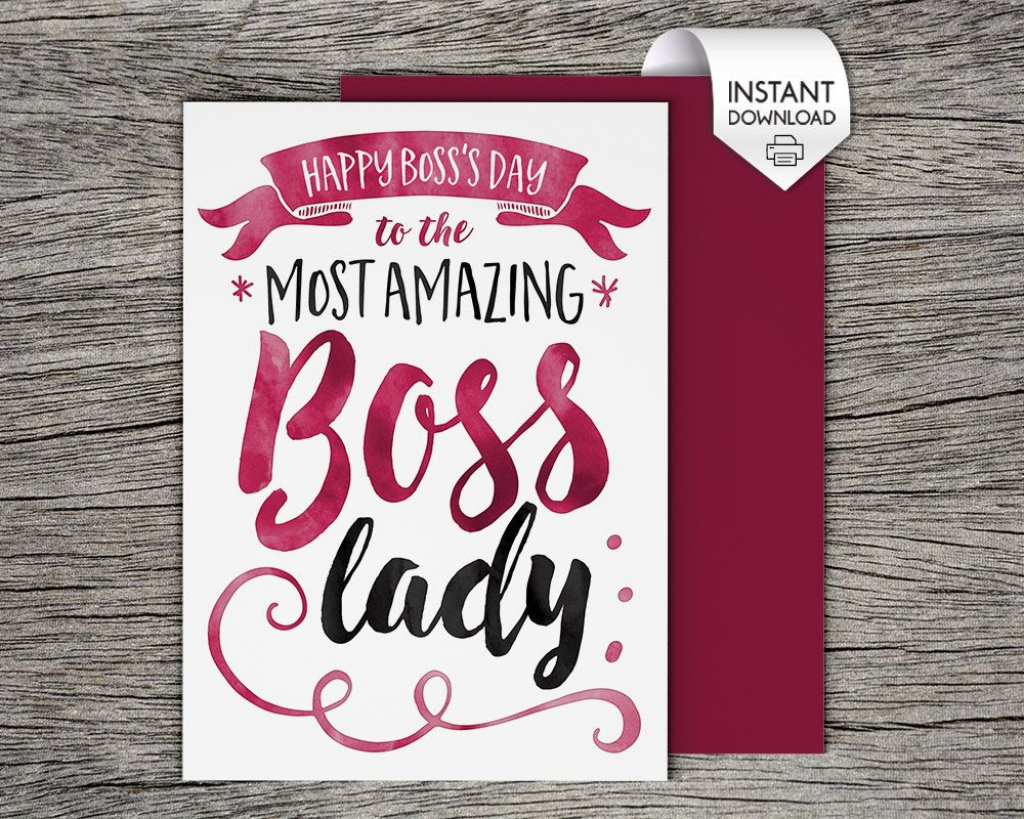 Boss&amp;#039;s Day Card Bosses Day Card Printable Card Boss | Project Ideas | Boss&amp;#039;s Day Printable Cards