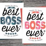 Boss's Day Card Thanks For Being The Best Boss Ever | Etsy | Boss&#039;s Day Printable Cards