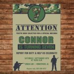 Boy Invitation Camo Camouflage Army Birthday Party   Can | Army Birthday Cards Printable