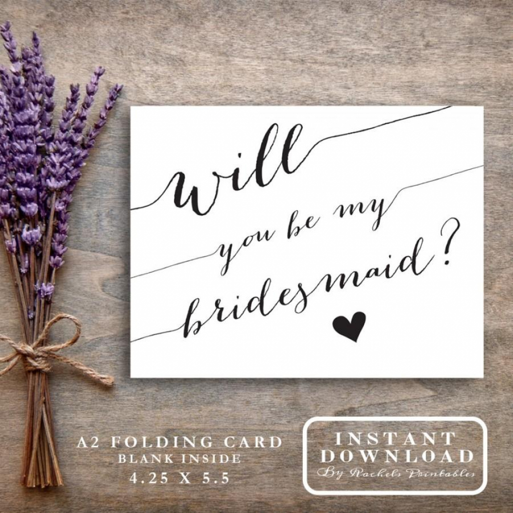 Bridesmaid Card Printable &amp;quot;will You Be My Bridesmaid&amp;quot; Asking | Printable Bridesmaid Proposal Cards