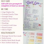 Bujo Self Care Spread Ideas And Free Printable In My Bullet Journal | Self Care Cards Printable
