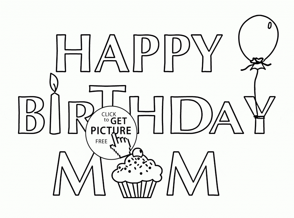 Card For Birthday Mom Coloring Page For Kids, Holiday Coloring Pages | Printable Coloring Birthday Cards For Mom