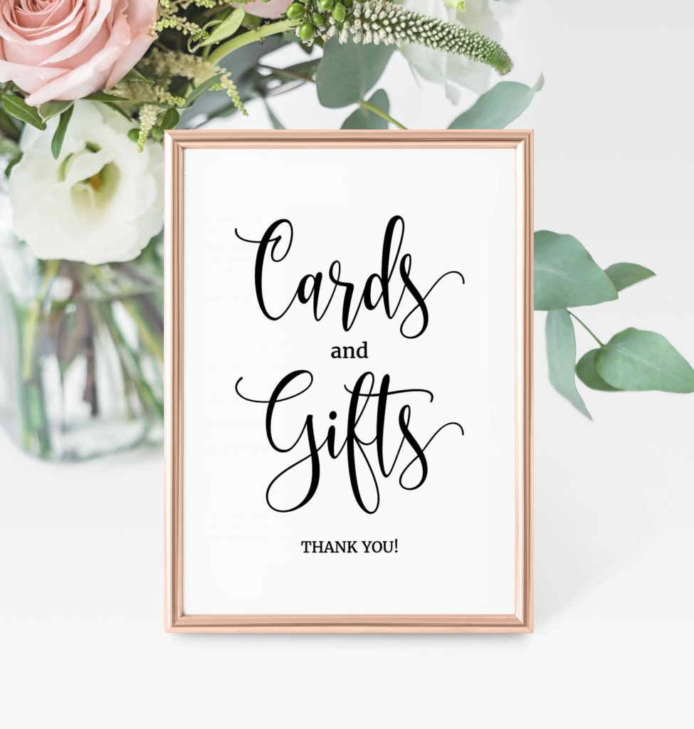 Cards And Gifts Wedding Sign, Printable Gifts Sign, Printable Cards | Cards And Gifts Printable Sign