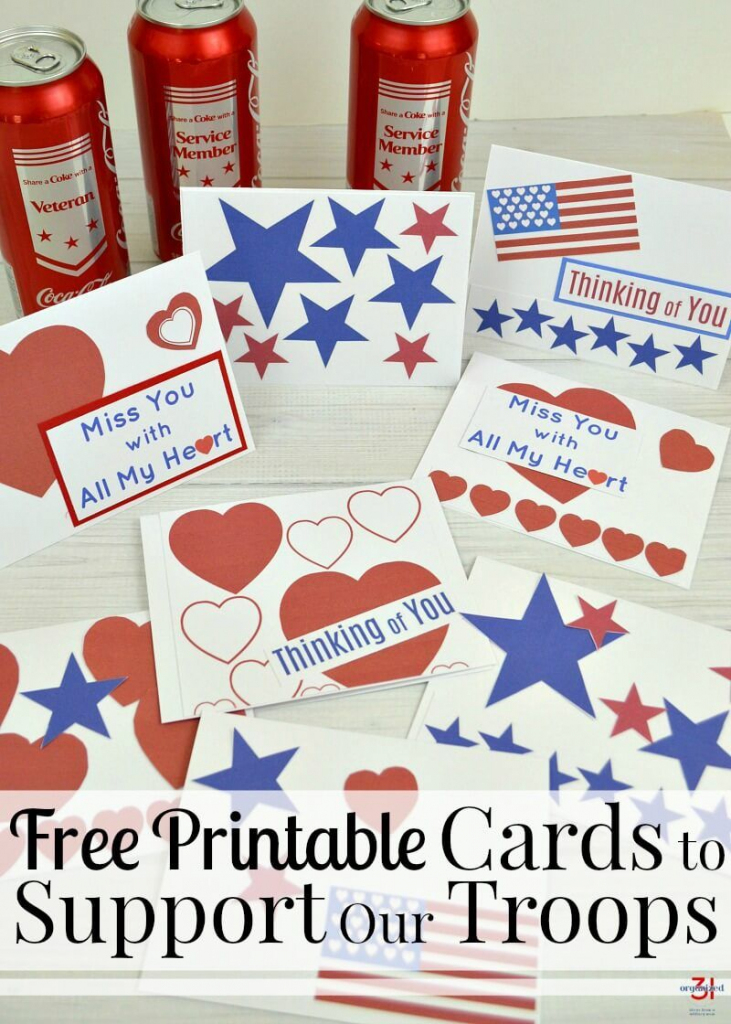 Cards To Support Our Troops - Free Printable | For Military Families | Military Thank You Cards Printable