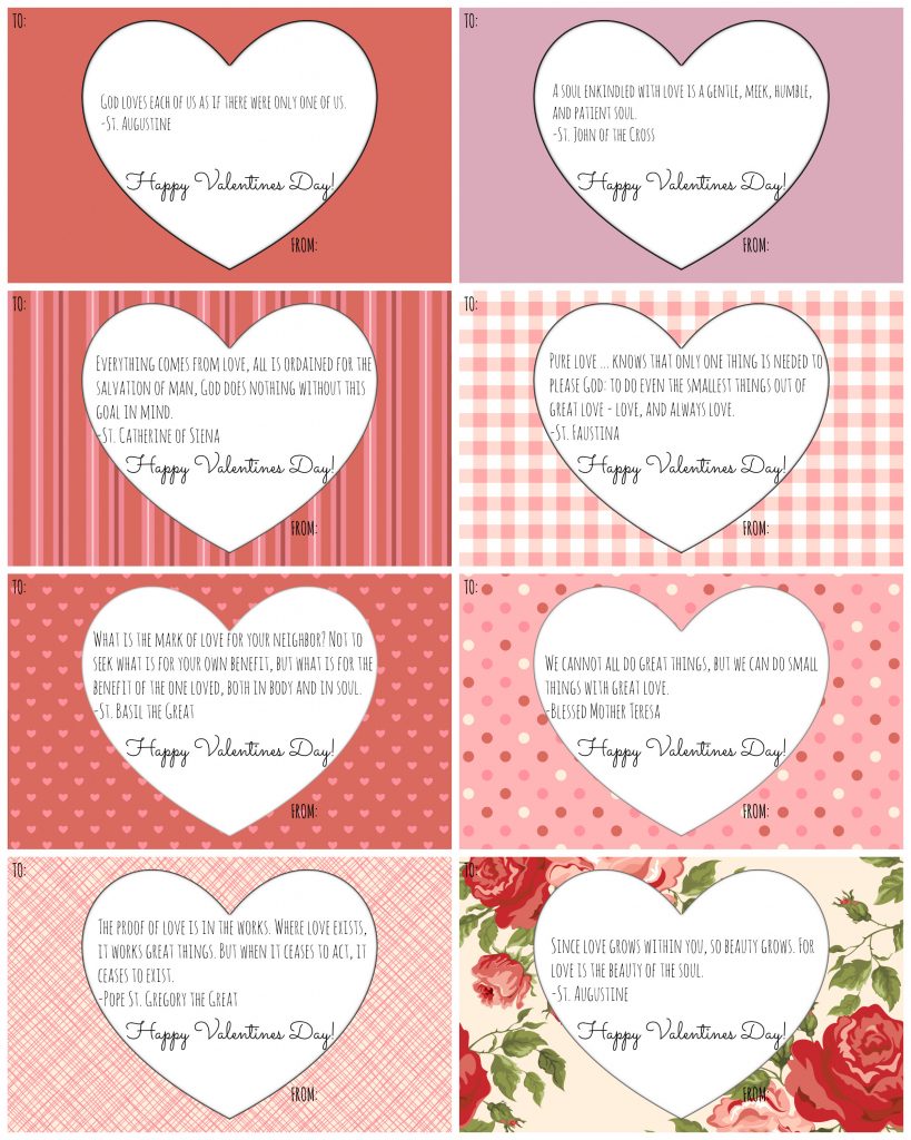 Catholic Valentine Cards Free Printables California To Korea Valentine Free Printable