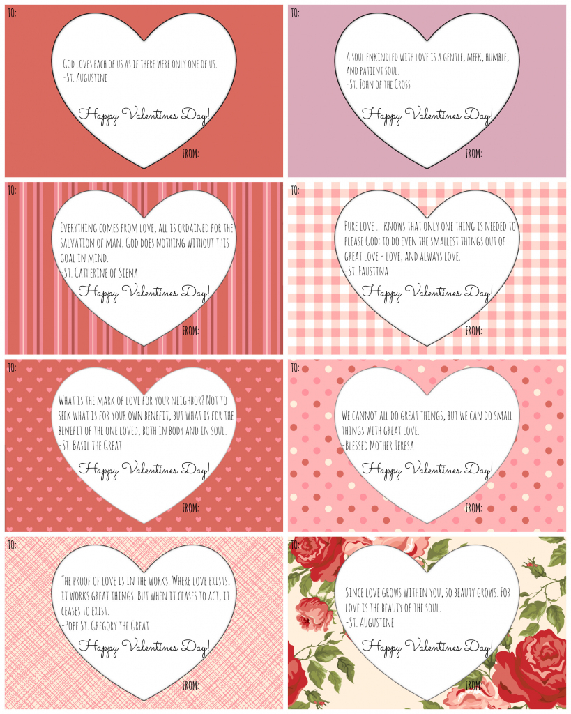 Catholic Valentine Cards: Free Printables! - California To Korea | Valentine Free Printable Cards