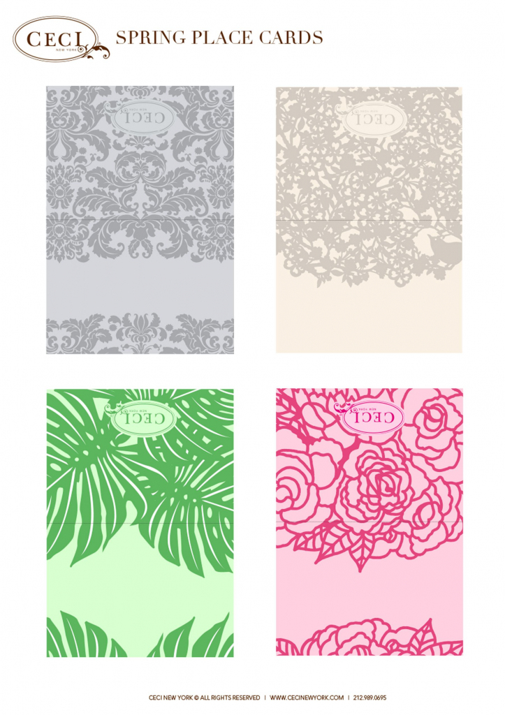 Cecistyle - Make This! - Ceci New York Spring Place Cards. #template | Free Printable Damask Place Cards