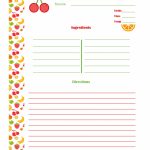 Cherry & Orange Recipe Card   Full Page | Cool Recipe Cards | Recipe | Homemade Card Templates Printable