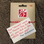Chick  Fil A Gift Card | Teachers Gifts | Teacher Appreciation Gifts | Chick Fil A Printable Gift Card