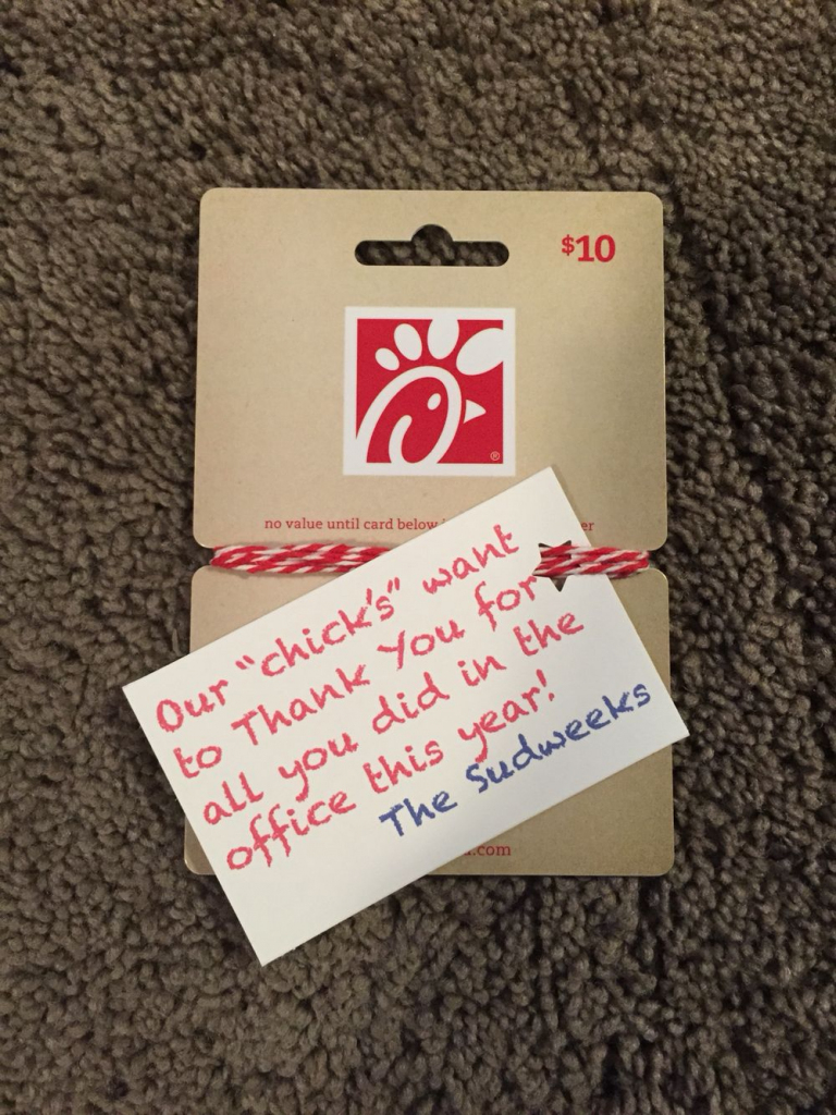 Chick -Fil-A Gift Card | Teachers Gifts | Teacher Appreciation Gifts | Chick Fil A Printable Gift Card