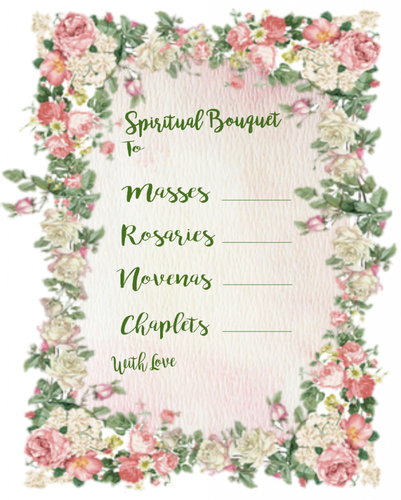 Christian Study Tools: Spiritual Bouquet Gift Card Free Printables | Printable Spiritual Bouquet Cards