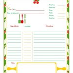 Christmas Baking Recipe Card  Full Page | Food/recipes | Printable | Printable Recipe Cards For Christmas