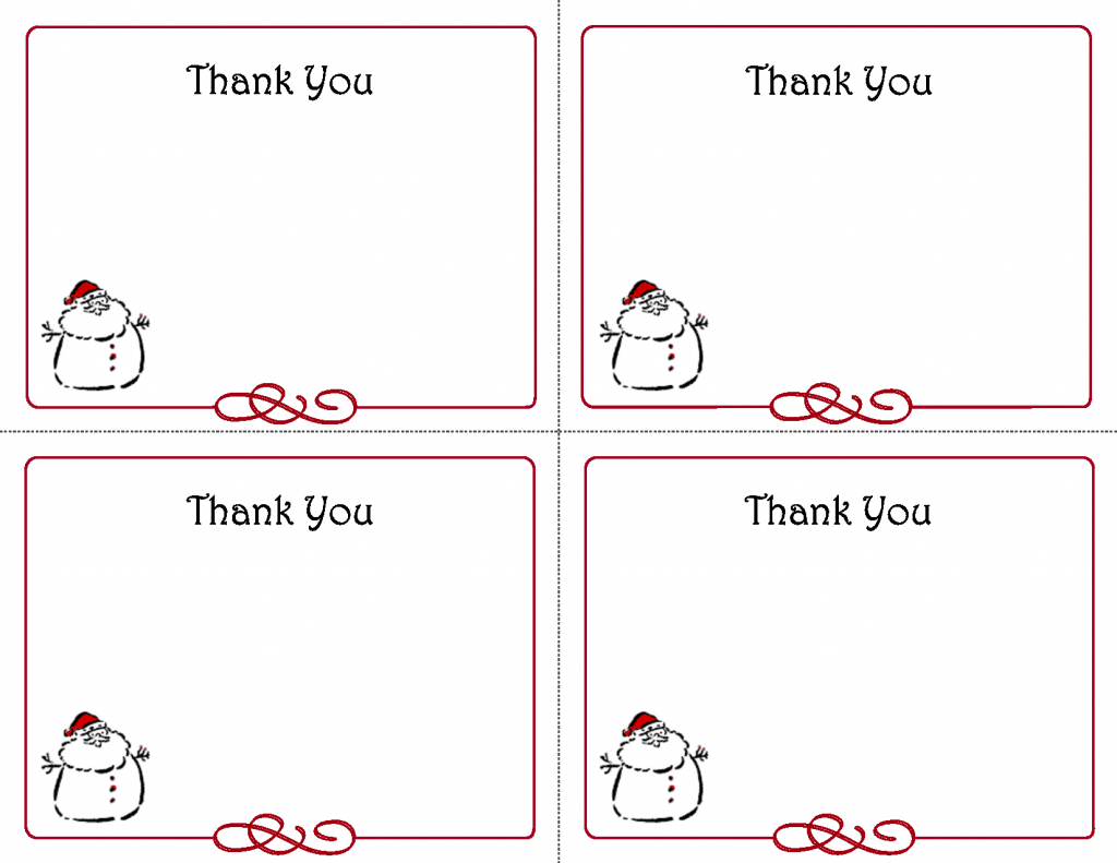 Christmas Thank You Card Templates - Kleo.bergdorfbib.co | Printable Christmas Thank You Cards