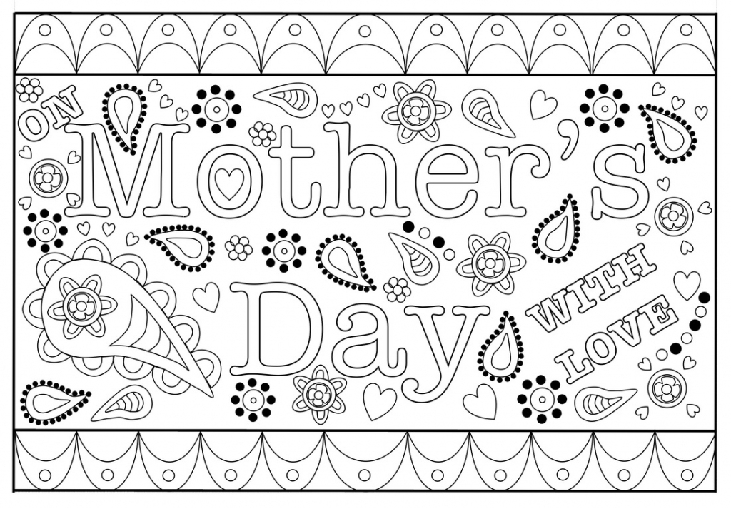 Colouring Mothers Day Card Free Printable Template | Free Printable Cards To Color