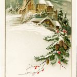 Country Church Scene~ Free Christmas Graphic   Old Design Shop Blog | Free Printable German Christmas Cards