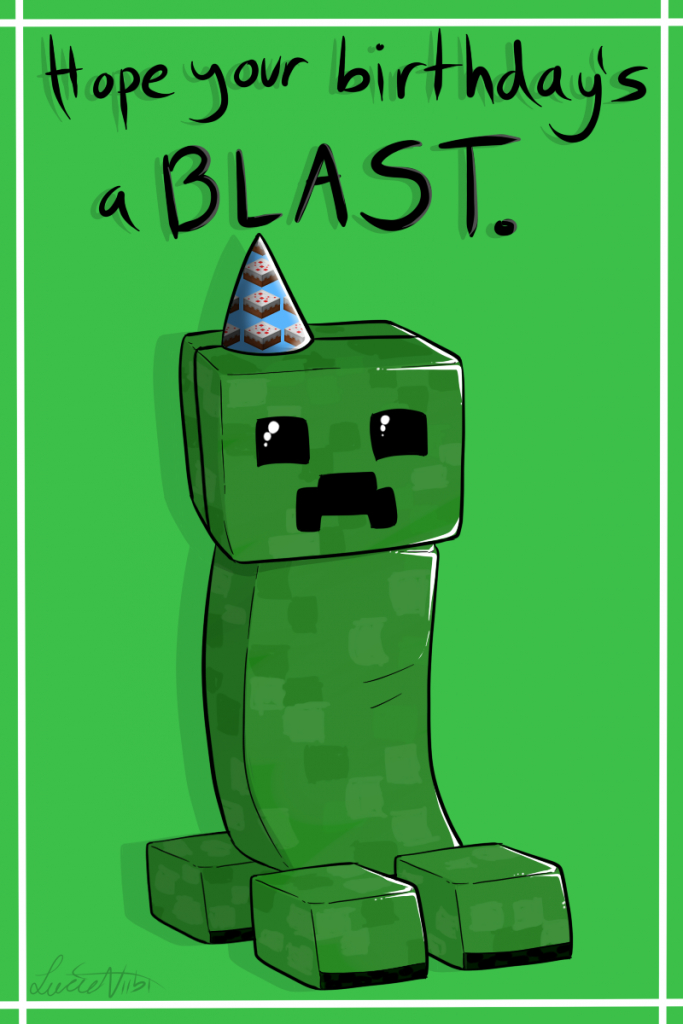 Creeper Birthday Cardlucieniibi.deviantart On @deviantart | Minecraft Birthday Card Printable