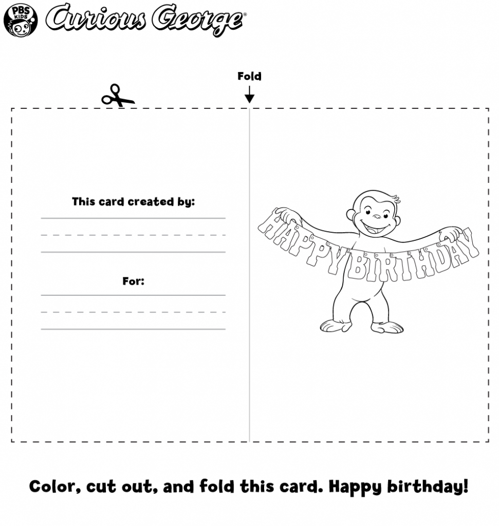 Curious George . Printables | Pbs Kids | Printable Cards For Kids