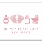 Custom Baby Girl Card. Custom Baby Name Card. New Mom Card | Congratulations On Your Baby Girl Free Printable Cards
