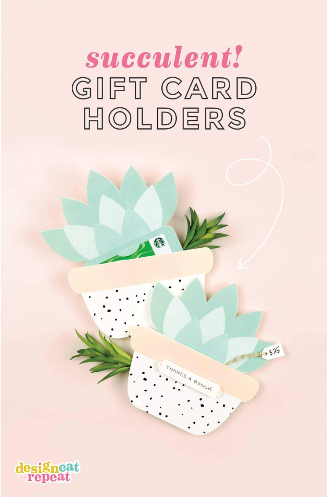 Cute Succulent Printable Gift Card Holder - Design Eat Repeat | Printable Gift Card Holder Birthday