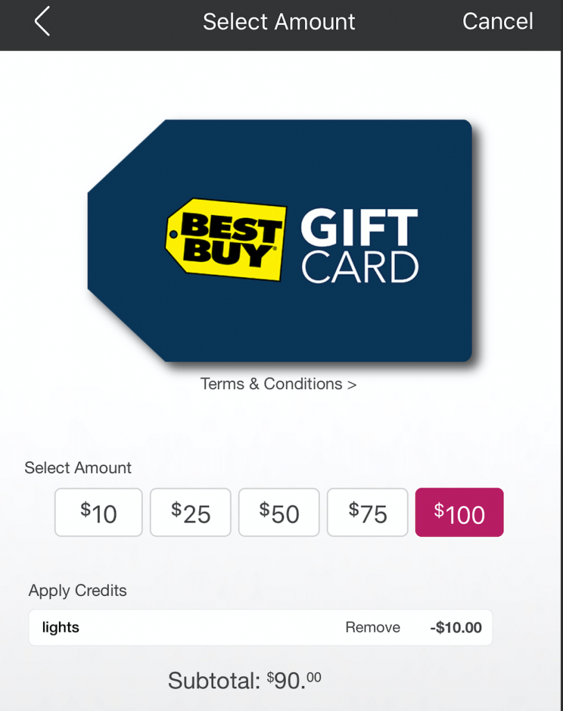 Dead] Swych: $100 Best Buy Digital Gift Card For $90 + 5X (Lights | Best Buy Printable Gift Card