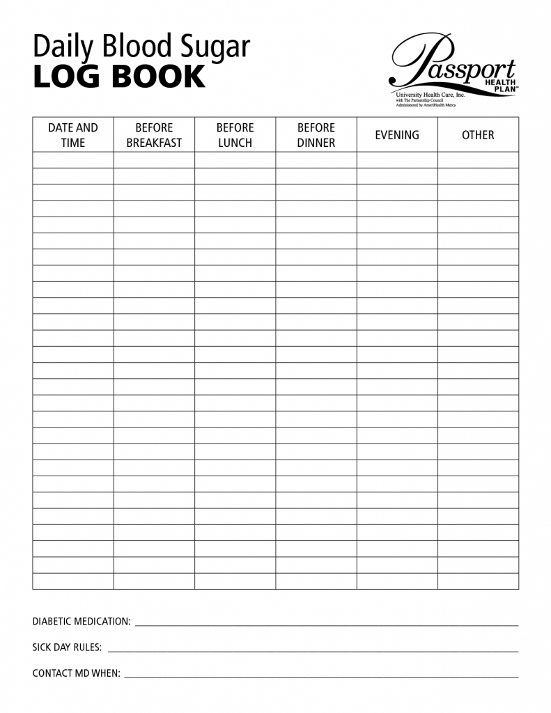 Diabetes Blood Sugar Log | Diabetes In 2019 | Blood Sugar Chart | Printable Diabetic Id Card