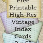 Digital Printables: Free Printable Index Cards Vintage Look High Res | Printable Index Cards 3X5